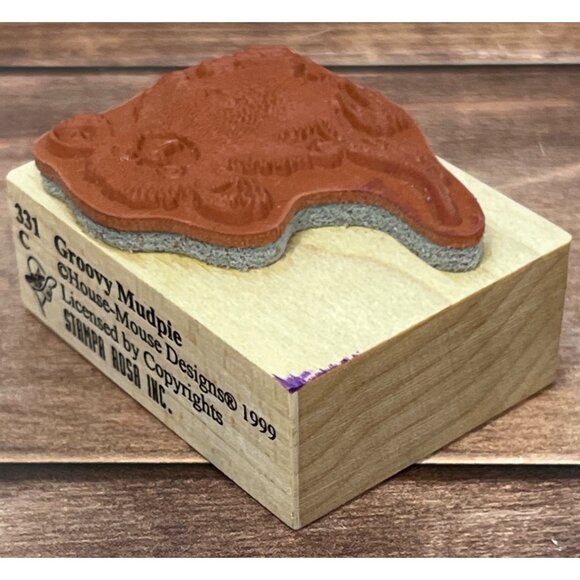 Vintage House Mouse Designs Groovy Mudpie 331C Wood Rubber Stamp - Picture 3 of 4